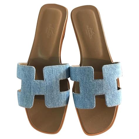 denim hermes oran|Hermes oran sandals.